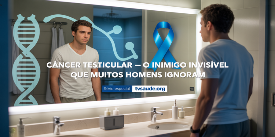 O câncer testicular é raro, mas atinge principalmente homens jovens entre 20 e 40 anos — o diagnóstico precoce pode salvar vidas. / Arte Ideia