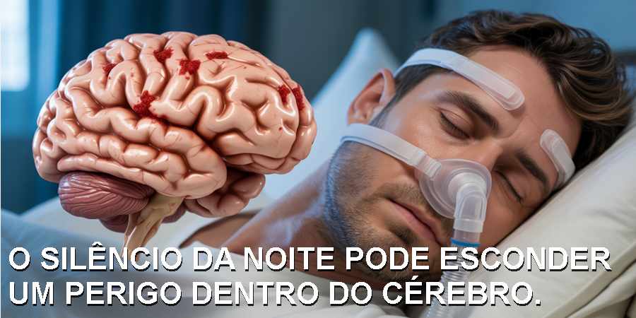 Estudos apontam que as pausas respiratórias noturnas da apneia obstrutiva podem causar micro-hemorragias cerebrais, elevando o risco de Alzheimer e declínio cognitivo./ Ideia